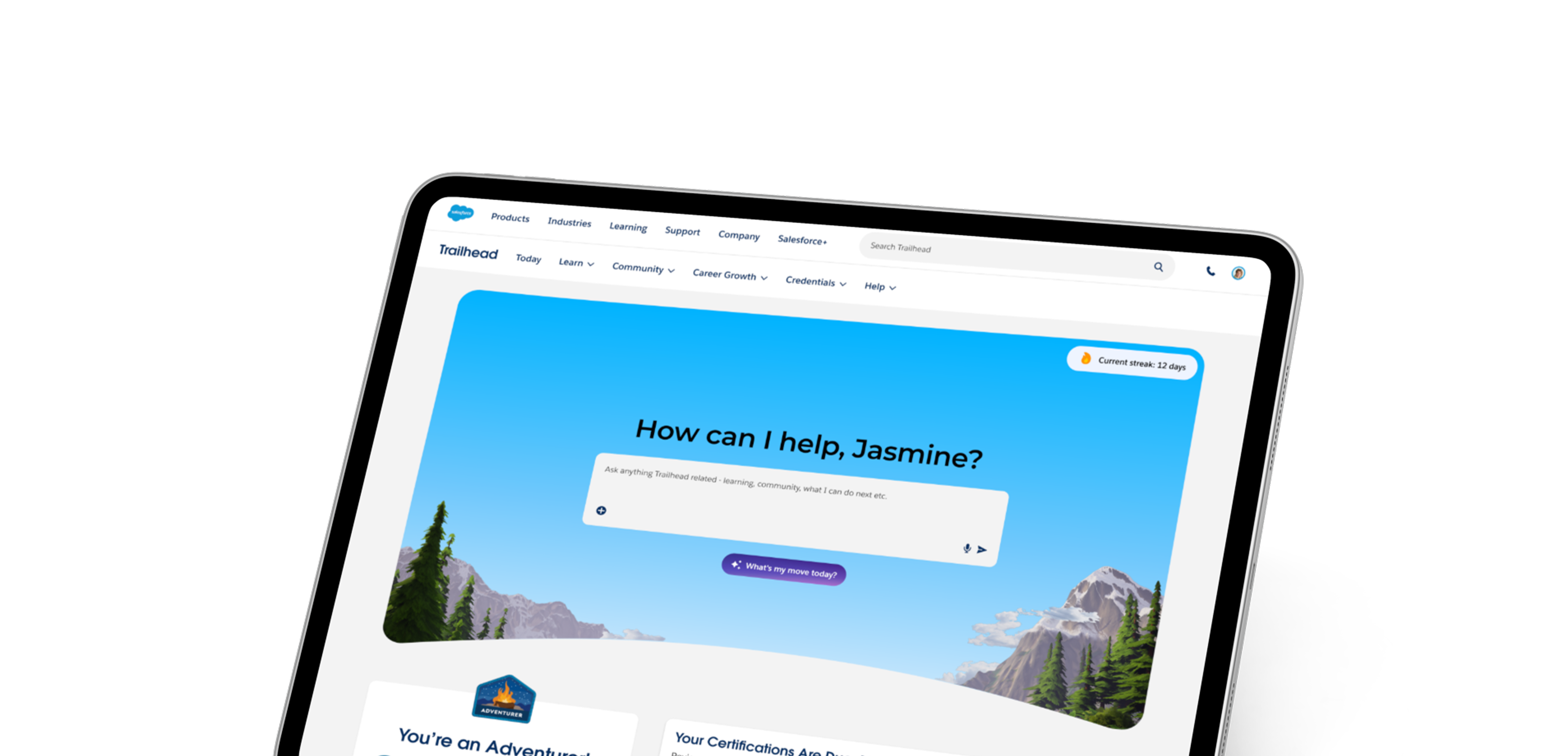 Trailhead Solve - Tablet Mockup